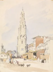 Præstetårnet, Porto (wc over grafit på papir)