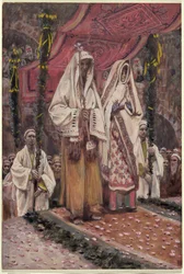 Trolovelse af den hellige jomfru og Saint Joseph (gouache på pap)