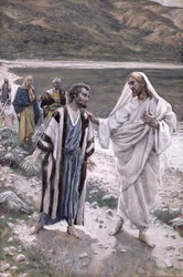 Feed My Lambs, illustration til The Life of Christ, ca. 1884-96 (wc & gouache på pap)