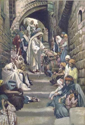 In the Villages the Sick Were Brought unto Him - from "" The Life of Our Lord Jesus Christ "" - 1899 by James Tissot - La vie de notre seigneur Jesus Christ, by Jacques Josephdani