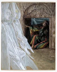 Mary Magdalene Questions the Angels in the Tomb, illustration til The Life of Christ, c.1886-94 (wc & gouache på pap)