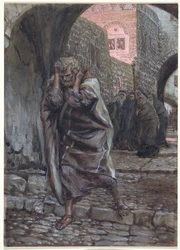 Peter gik ud og græd bittert, illustration til The Life of Christ, ca. 1886-94 (wc & gouache på pap)