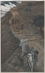Sankt Peter og Sankt Johannes følger langvejs fra, illustration fra Vor Herre Jesu Kristi liv, 1886-94 (wc over grafit på papir)