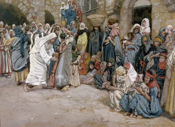 Lad de små børn komme til mig, illustration til The life of Christ, ca. 1886-96 (gouache på pap)