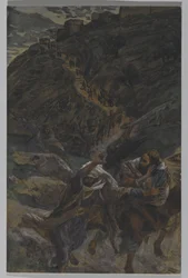 The Flight of the Apostles, illustration fra The Life of Our Lord Jesu Christ, 1886-94 (wc over grafit på papir)