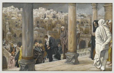 Hedningerne beder om at se Jesus, illustration fra The Life of Our Lord Jesus Christ, 1886-94 (wc over grafit på papir)