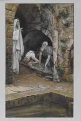 Manden med en svaghed, illustration fra Vor Herre Jesu Kristi liv (wc over grafit på papir)