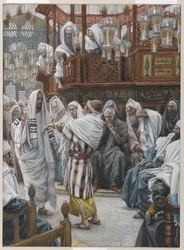 Manden med den visne hånd, illustration fra Vor Herre Jesu Kristi liv (wc over grafit på papir)