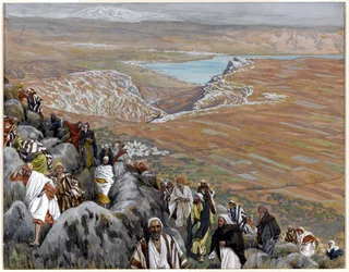 Folket søger Kristus for at gøre ham til konge, illustration til The Life of Christ, ca. 1886-94 (wc & gouache på pap)