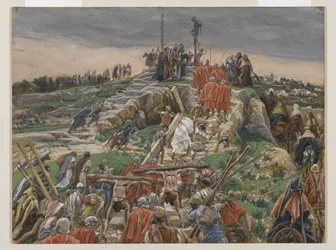 Processionen nærmer sig Golgata, illustration fra Vor Herre Jesu Kristi liv, 1886-94 (wc over grafit på papir)