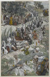 Processionen på Oliebjerget, illustration fra Vor Herre Jesu Kristi liv, 1886-94 (wc over grafit på papir)
