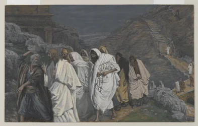 The Protestations of Saint Peter, illustration fra The Life of Our Lord Jesu Christ, 1886-94 (wc over grafit på papir)