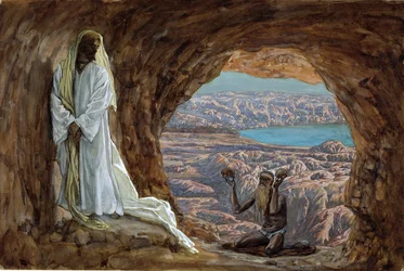 The Temptation in the Wilderness, illustration til The Life of Christ, ca. 1886-94 (wc & gouache på pap)
