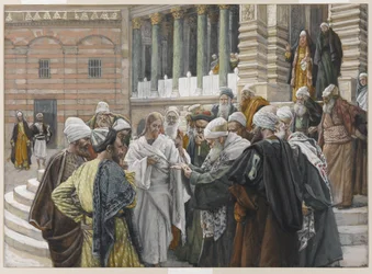 The Tribute Money, illustration fra The Life of Our Lord Jesus Christ, 1886-94 (wc over grafit på papir)