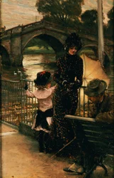 Kunstneren, fru Kathleen Newton og hendes niece, Lilian Hervey, ved Themsen i Richmond, 1878-79