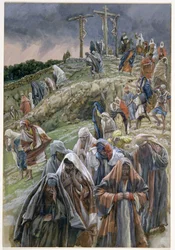 Folket, der så de ting, der blev gjort, slog deres bryster, illustration til The Life of Christ, ca. 1886-96 (gouache på pap)