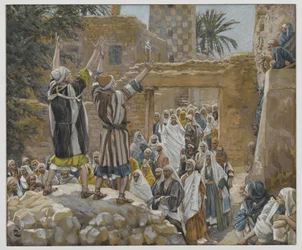 Two Blind Men at Jericho, illustration fra The Life of Our Lord Jesus Christ, 1886-96 (wc over grafit på papir)