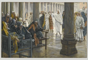 Ve jer, skriftkloge og farisæere, illustration fra Vor Herre Jesu Kristi liv, 1886-94 (wc over grafit på papir)