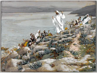 I søger mig, ikke fordi I så miraklerne, men fordi I spiste af brødene, illustration til The Life of Christ, ca. 1884-96 (wc & gouache på pap)