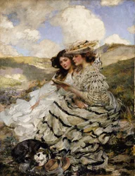 På klitterne Lady Shannon og Kitty, ca. 1900-1910.