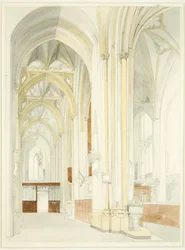 Interiør af Bristol Cathedral (ufærdig)