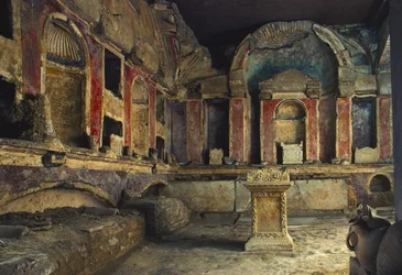 Den gamle nekropolis under Peterskirken. Peterskirken, Vatikanstaten.