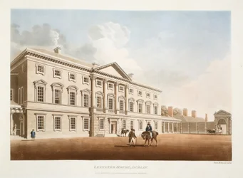 Leinster House, Dublin, 1792 (håndkoloreret gravering)