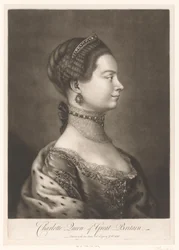 Portret af Charlotte van Mecklenburg Charlotte Queen of Great Britain (titel på objekt)