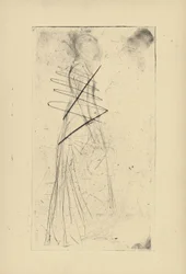 [76] Indtryk fra annullerede plader af Whistler - [Woman Standing].