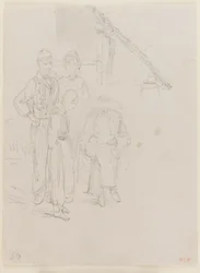 En kunstner, skitsering