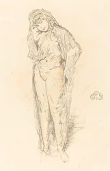 Draperet figur, stående