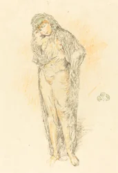 Draperet figur, stående