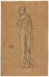 Draperet figur stående