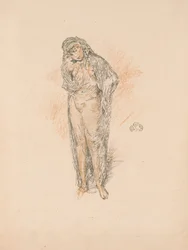 Draperet figur, stående