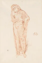 Draperet figur, stående
