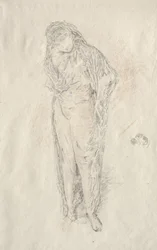 Draperet figur stående