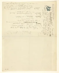 Brev til William Heinemann med rettelser til Eden versus Whistler: The Baronet and the Butterfly. En Valentine med en dom