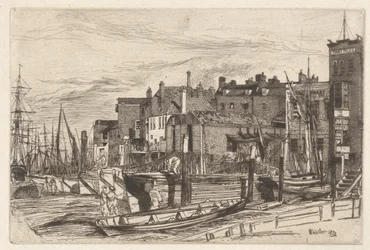 Thames Police (Wapping Wharf), fra Thames Set (En serie af seksten ætsninger af scener på Themsen og andre emner)