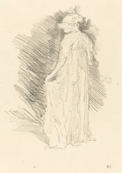 Den draperede figur, set bagfra