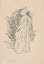 Den draperede figur, set bagfra