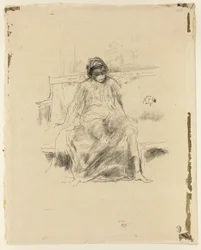 Den draperede figur, siddende