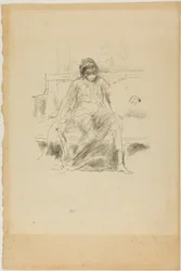Den draperede figur, siddende