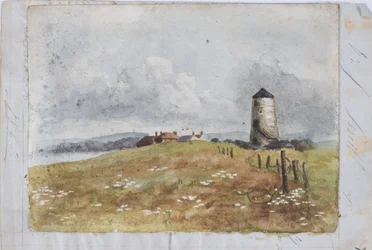 Old Mill at White Hill Point (akvarel og blyant)