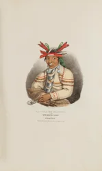 CAA-TAA-KE MUNG-GA eller den spættede løve, en Miami-høvding, fra The Aboriginal Portfolio