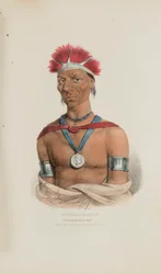 MAUCK-COOMAUN; En berømt Ioway-høvding, fra The Aboriginal Portfolio