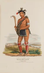 NABU-NAA-KEE-SHICK eller Den ene side af himlen, en chippewa-høvding, fra The Aboriginal Portfolio