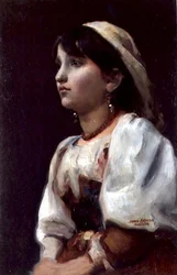 Italiensk pige, ca. 1890 (olie på lærred)