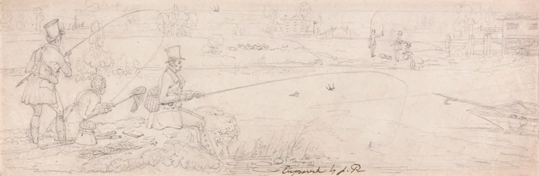 Bundfiskeri nær Totten Mill (grafit på papir)