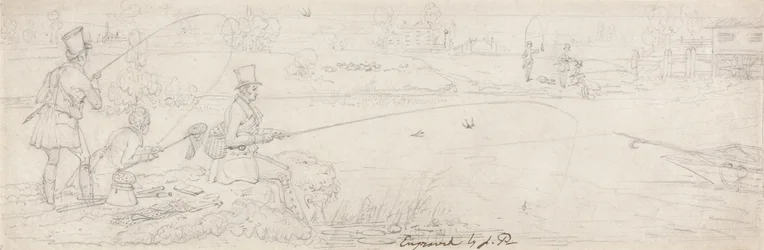 Bundfiskeri nær Totten Mill (grafit på papir)