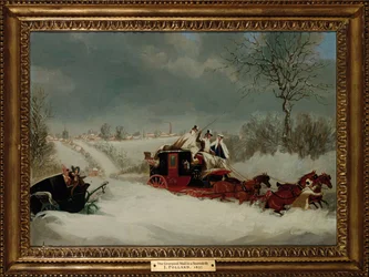The Liverpool Mail i en snestorm nær St. Albans, 1837